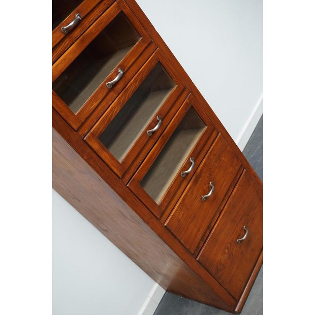 Tall Vintage German Pine Haberdashery Shop Cabinet, 1950s For Sale - Image 5 of 18