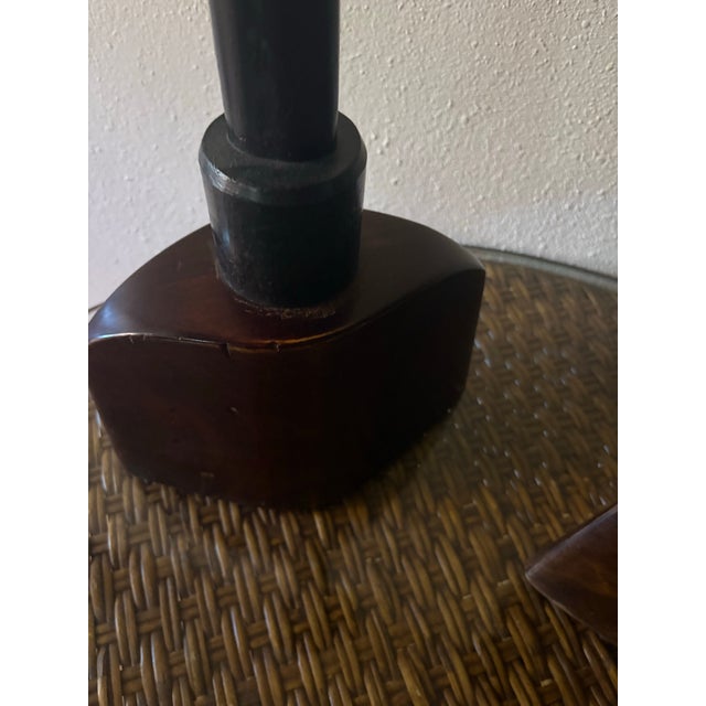 1990s Pair of Rare Retired David Gulassa Candlesticks Wood & Bronze. Renowned Artist From the Pacific Northwest. These Are Heavy and Gorgeous - For Sale - Image 5 of 8