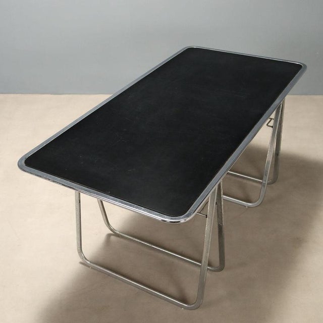 Metal Vintage Chrome Table with Laminate Top, 1970s For Sale - Image 7 of 10