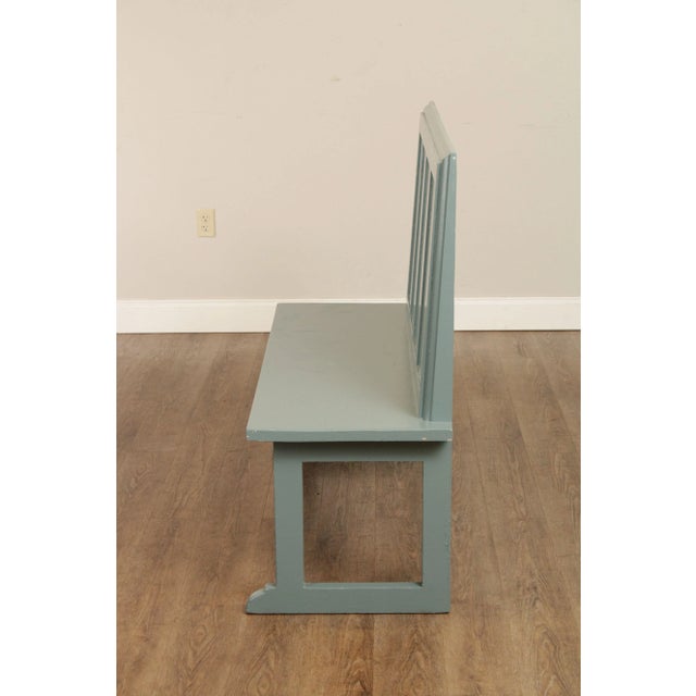 Vintage Painted Paneled Back Benches - A Pair For Sale - Image 10 of 13
