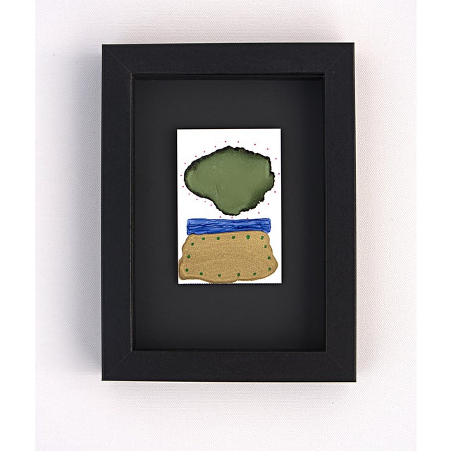 From the Ongoing Series Rothko Surprise. 2020-2022 Number 173 2.5"W x 3.75"H Ink and Metallic Ink on Heavyweight Treeless...