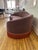 Contemporary Curved Sofa Custom Upholstered in Maharam Gale Fabric Color Diorite See Photos & Trimmed in Pink Fringe For Sale - Image 3 of 8