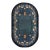 1920s Blue Floral Oval Antique Chinese Peking Carpet 4' X 6'8" Handknotted Wool Rug For Sale