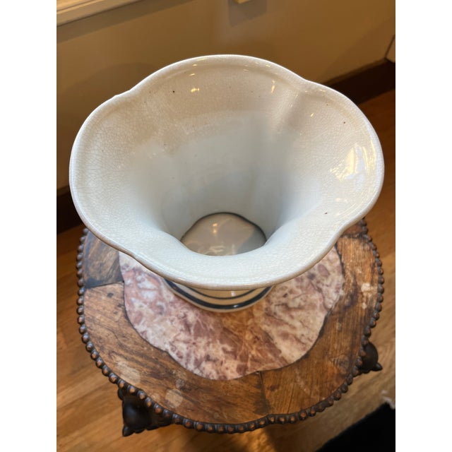 Mid-20th Century Chinese Blue & White Crackle Glaze Vase With Bats & Shou Motif For Sale In San Francisco - Image 6 of 7