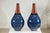 Large Artisan Teardrop Ceramic Vases in Deep Blue and Terracotta Glaze - A Pair For Sale - Image 9 of 18