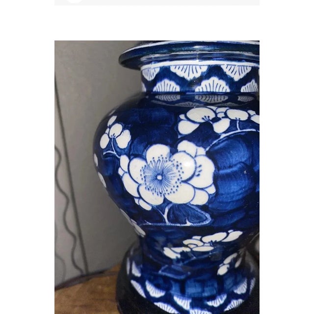 Chinoiserie Blue and White Lamp For Sale - Image 4 of 10