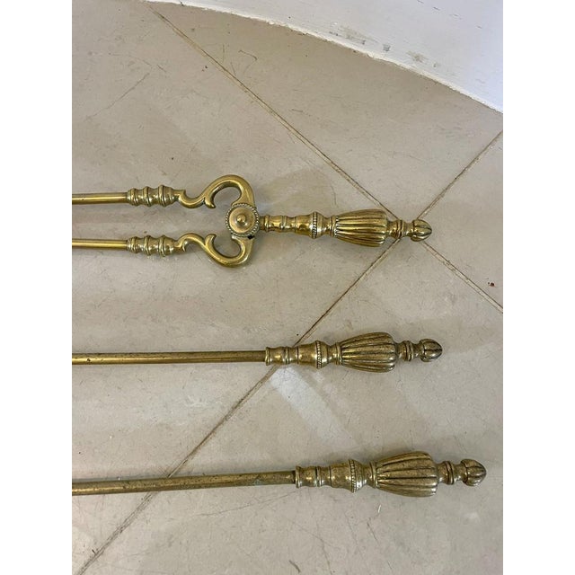 Mid 19th Century Antique Victorian Brass Fire Irons, 1860, Set of 3 For Sale - Image 5 of 6