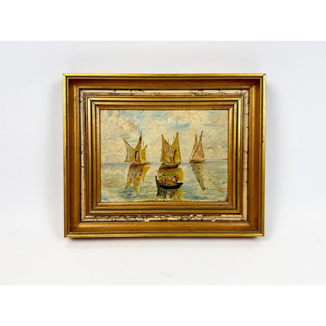 Bergmann, Boats, Oil on Board, 1900s, Framed For Sale - Image 9 of 9