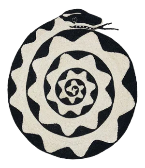 Schumacher X Charlap Hyman & Herrero Espiral Rug in Natural & Black