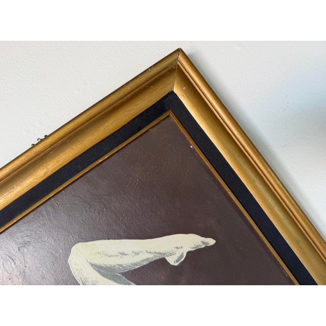 1970s Vintage J. Banas Figurative Acrobat Dancer Oil on Artist Board Painting, Framed For Sale - Image 12 of 13