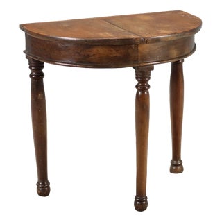 19th Century Demi Lune Console in Walnut, Italy For Sale