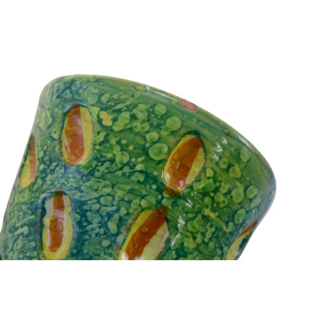 Kelly Green Midcentury Italian Terracotta Pottery Vase For Sale - Image 8 of 8