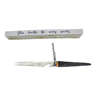 1950 Sheffield Soirée Companion Collector Corkscrew Cheese Knife Utility Bar Tool For Sale