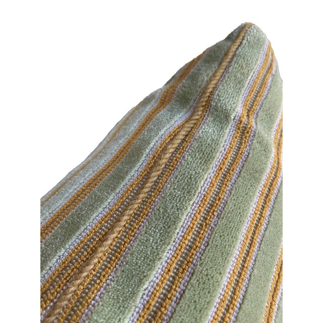 Pair of Euro Pillows in Striped Velvet Rose Tarlow Fabric For Sale In Phoenix - Image 6 of 8