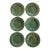 Late 20th Century Set of 6 Green Bordallo Pinheiro Majolica Salad or Dessert Plates From Portugal For Sale