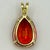 Vintage Clyde Duneier 10k Gold 13-Carat Padparadscha Sapphire Pear Pendant For Sale - Image 11 of 12