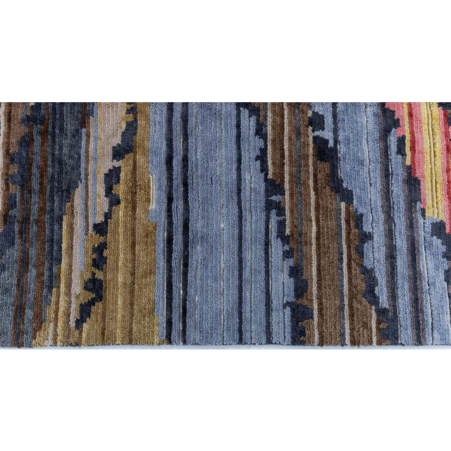 Early 21st Century Contemporary Abstract Slate Gray Hand-Knotted Rug "Sauron" by Doris Leslie Blau For Sale - Image 5 of 7