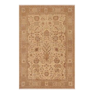 Shabby Chic Ziegler Beige Tan Hand-Knotted Wool Rug - 8'10'' X 11'9'' For Sale