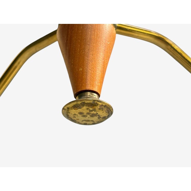 1950s Swedish Modern, Pendant Light, Teak, Brass, Glass For Sale - Image 9 of 10
