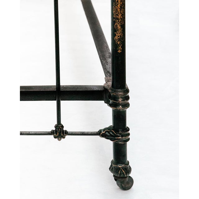 Metal Cast Iron Single Beds in Black and Gold, 1890s, Set of 2 For Sale - Image 7 of 10