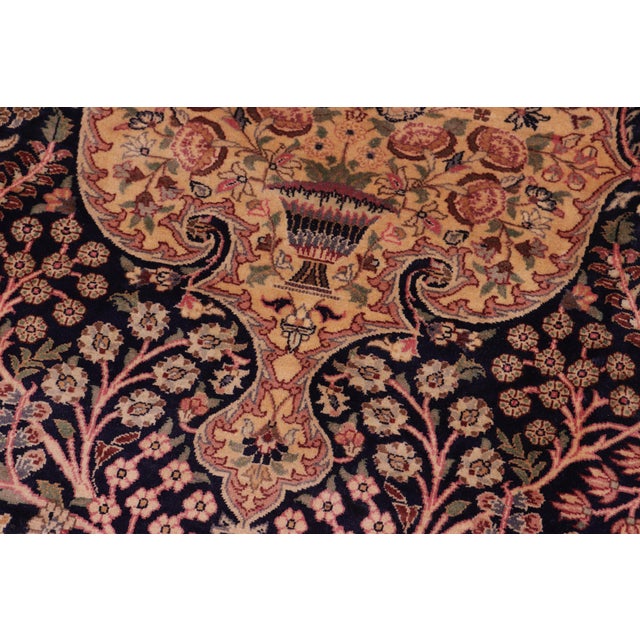 Art Nouveau 1990's Sultan Pak-Persian Blue/Blue Wool Rug - 9'2'' X 12'1'' For Sale - Image 4 of 9