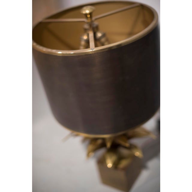 1970s Maison Charles Bronze Lotus Flower Lamp For Sale In New York - Image 6 of 8