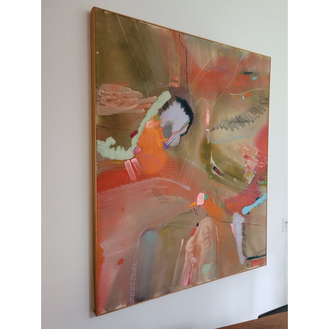 Abstract Mid 20th Century Helen Bershad Abstract Oil on Canvas, Unsigned, Framed For Sale - Image 3 of 7