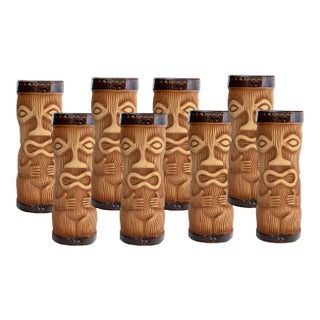 Set of 8 Tiki Tumblers For Sale