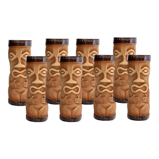 Set of 8 Tiki Tumblers For Sale