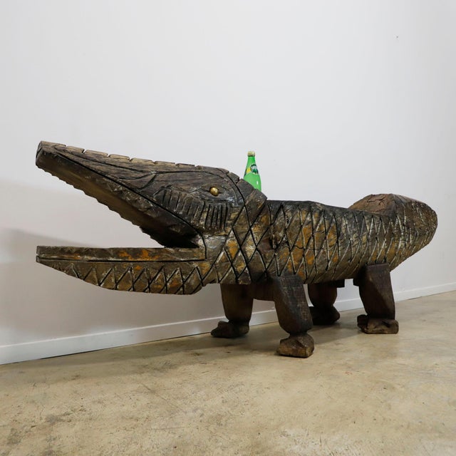 Decorative crocodile-shaped bench Mexico, ca. 1960 For Sale - Image 9 of 18