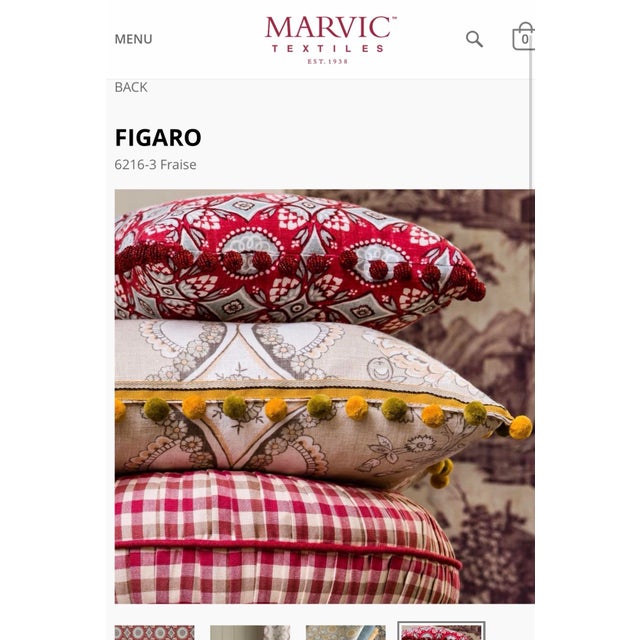 Marvic Textiles Figaro 6216-3 Fraise Linen Fabric 3 6/8 Yards For Sale - Image 4 of 6