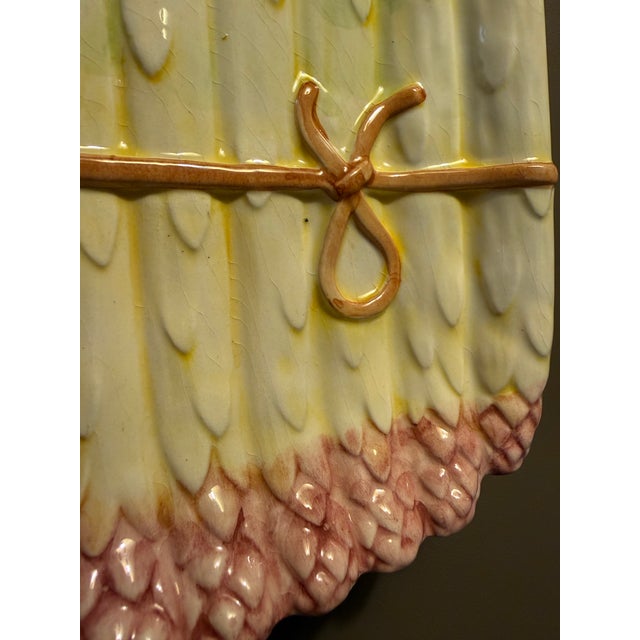 Mid 20th Century Vintage Majolica Asparagus Platter Olfaire Portugal For Sale - Image 5 of 10