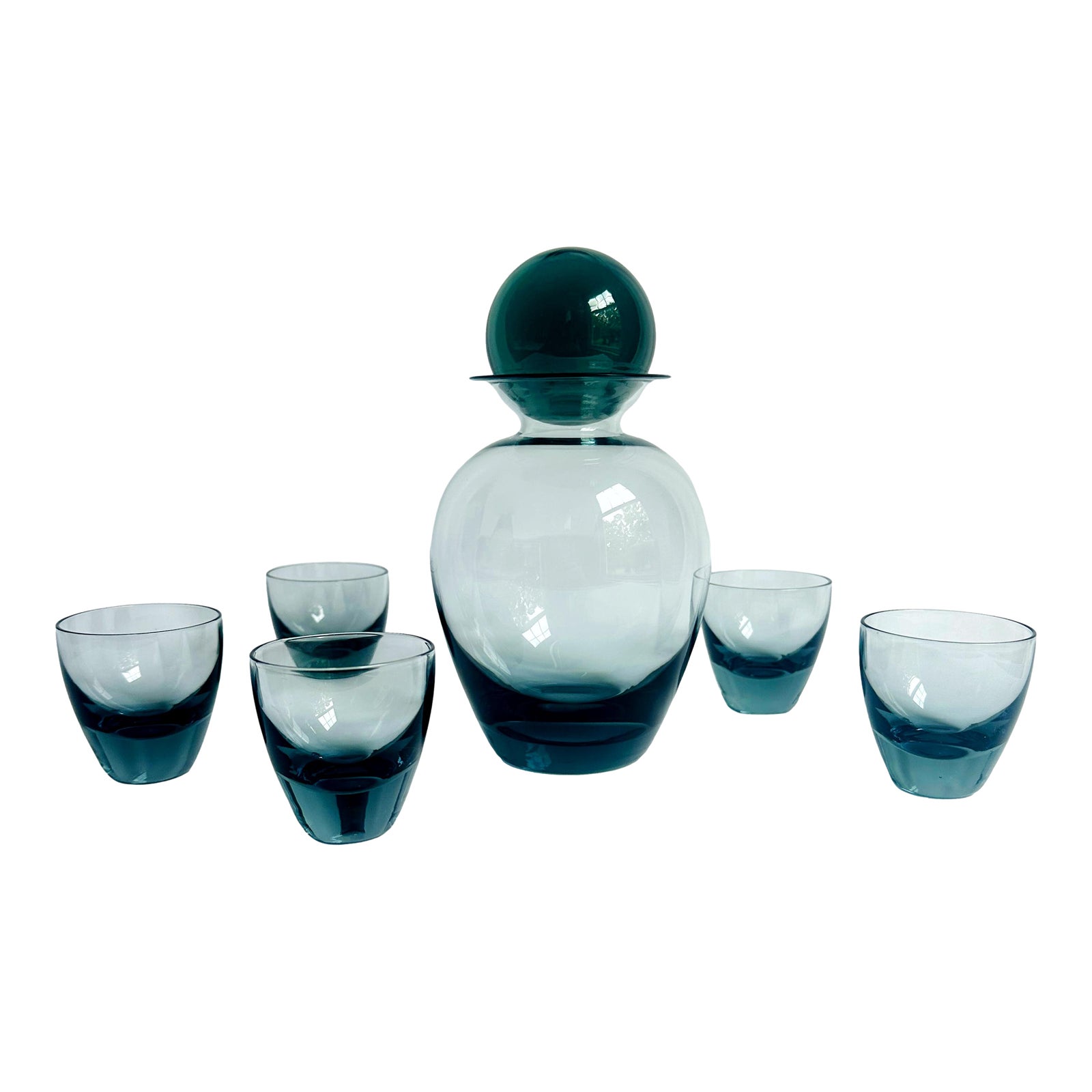Mid-Century Dutch “Rondo” Decanter Set by a.d. Copier for Leerdam (5 ...