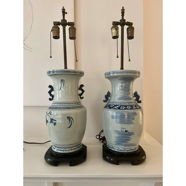 A Pair of 19th Century Chinese Export Vase Lamps For Sale In New York - Image 6 of 7