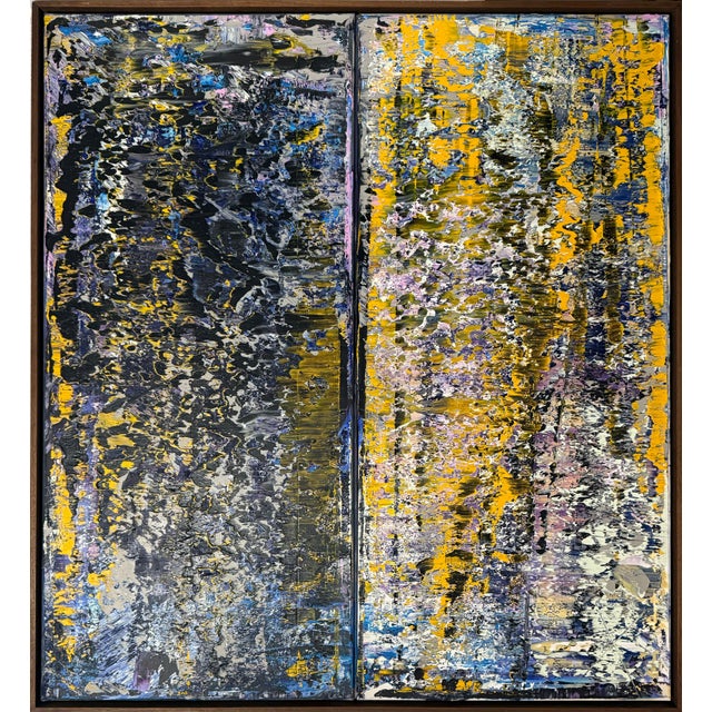 Astor Milan Salcedo, Large Latin American Diptych Abstract Modernist Oil Painting Astor Milan Salcedo For Sale
