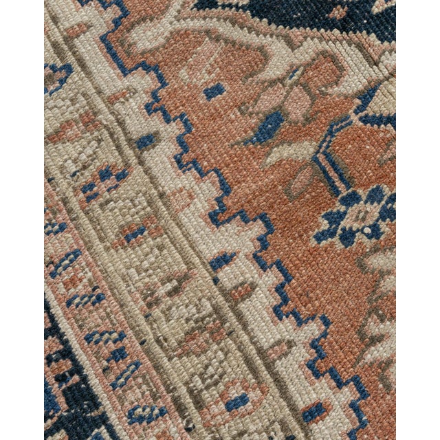 Tan Vintage Heriz Rug 9'2 X 12'11 For Sale - Image 8 of 17