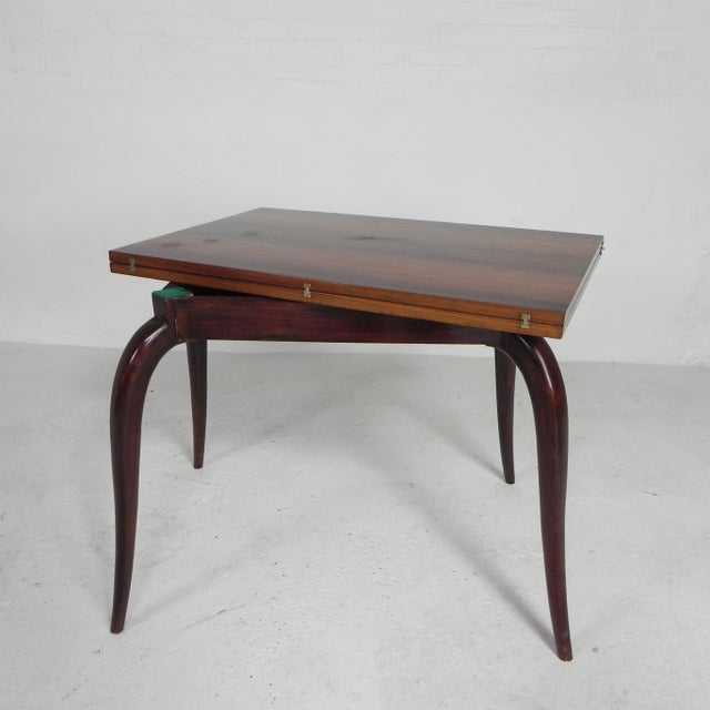 Gaming Table with Folding and Rotating Top, 1950s For Sale - Image 6 of 18