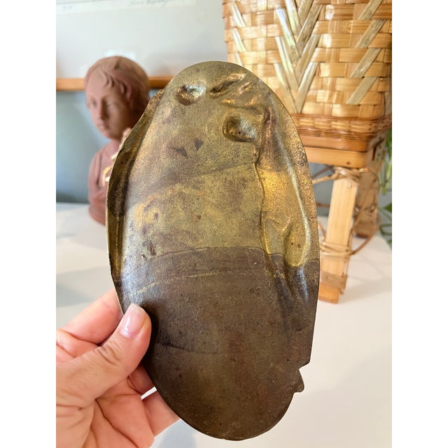 Antique Woman Pin Card Bronze Art Deco Art Nouveau Dish Tray Catchall Amazing Vintage Find Super Cool Art Nouveau Tray...