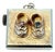 Vintage 14k Gold Music Box Charm Pendant With Baby Shoe Design For Sale