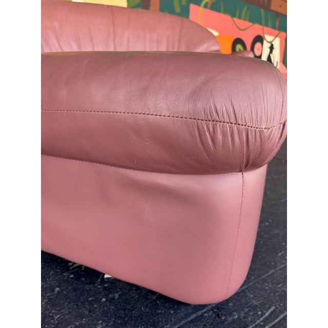 Animal Skin Postmod Pink Leather Loveseat W/ Otto For Sale - Image 7 of 18