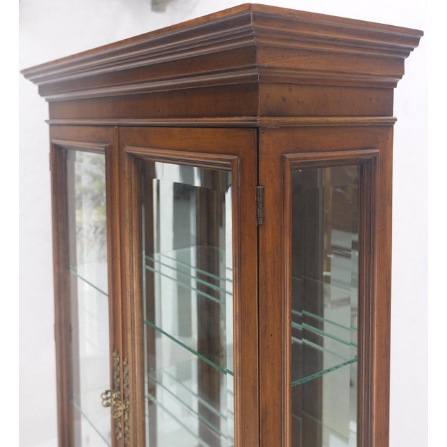 32" Wide & 79" Tall Solid Cherry Cylinder Style Secretary Desk Beveled Glass For Sale - Image 9 of 14