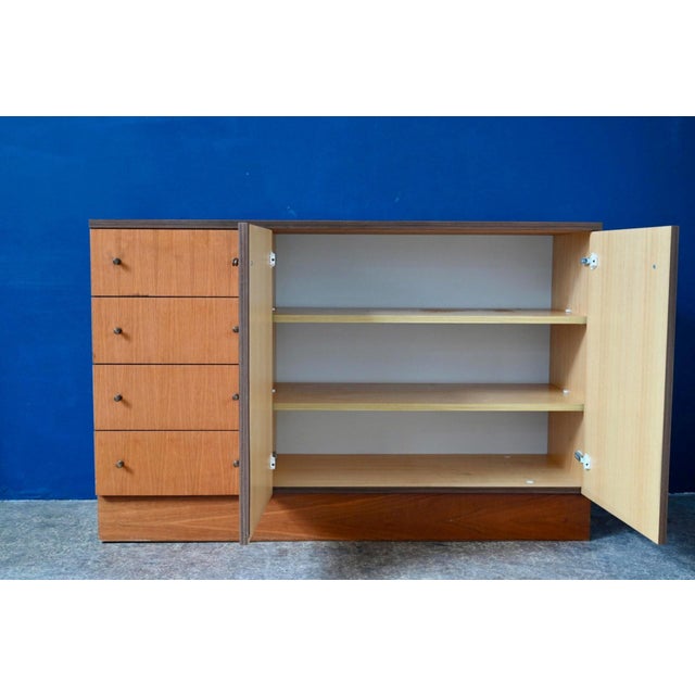 Vintage Modular Sideboard Light Wood Veneer and Brass, 1970s For Sale - Image 15 of 18