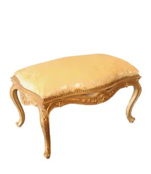 Rococo Style Contemporary Gold Gilded Ottoman