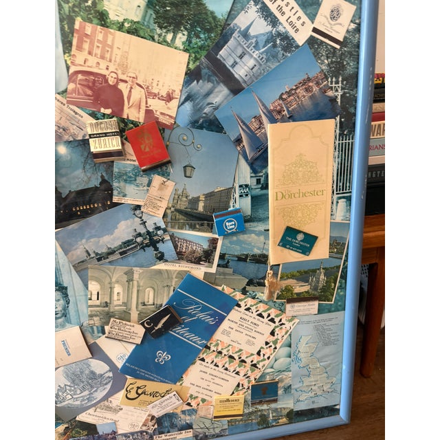 Vintage 1970s European Grand Tour Travel Ephemera Collage Mix Media Art For Sale - Image 9 of 12