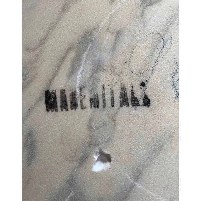 Italian Calacatta Marble Round Vintage Coffee Table For Sale In Orlando - Image 6 of 6