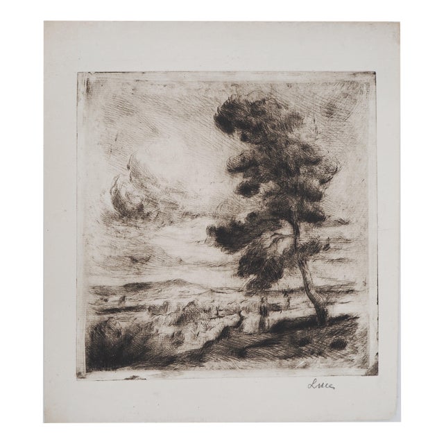 Maximilien Luce, Landscape of Yonne, 1900, Original Etching For Sale
