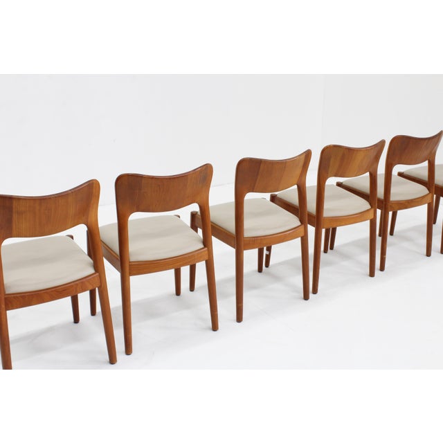 Niels Koefoed Vintage Danish Dining Chairs in Teak by Niels Koefoed for Koefoeds Hornslet, 1960s, Set of 6 For Sale - Image 4 of 8