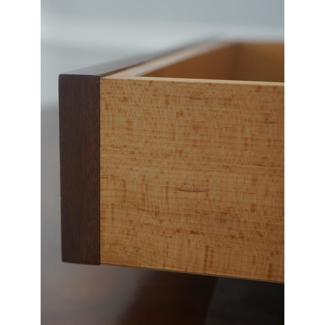1980s Art Deco Style Walnut & Chrome Dressing Mirror For Sale - Image 5 of 14