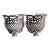 1940s Pair of French Garden / Victorian Style Lace-Like Lattice Openwork Cast Iron Garden Planters in Aged White, 2 Pieces For Sale