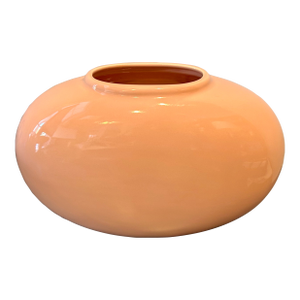 Vintage Haeger Pottery Orb Vase – USA-Made Glossy Pink Ceramic, Mid-Century Modern Decor